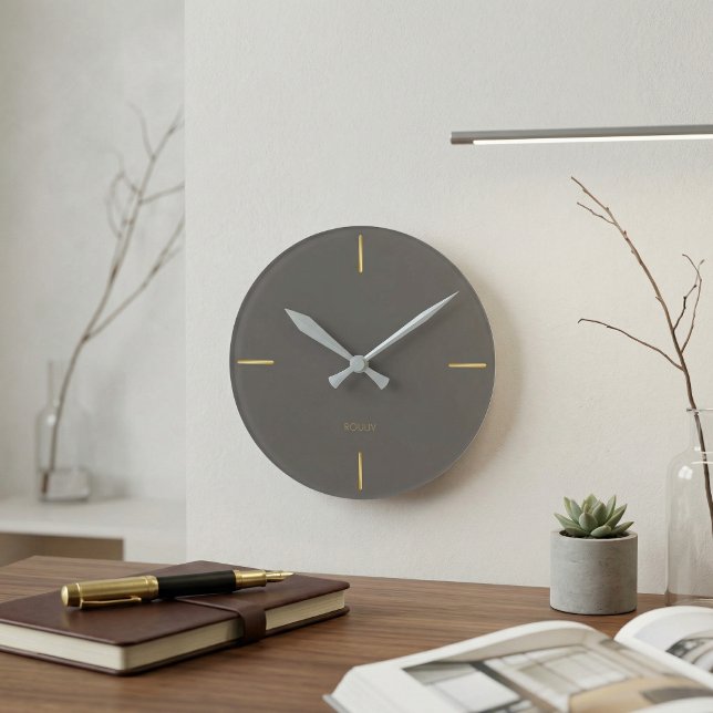 Horloge Murale Architecturale Minimaliste - Modern (Minimalist Architectural Wall Clock - Modern Single Line Art - Quiet Luxury Home Office Decor)