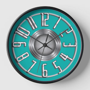 Horloge murale Art déco simplifiée - Aqua