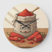 Horloge murale art hongrois Kalocsai Paprika épice