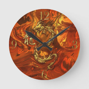 Horloge murale asiatique en métal fondu de kanji