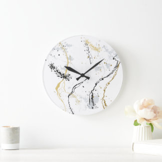 Horloge murale aspect marbre