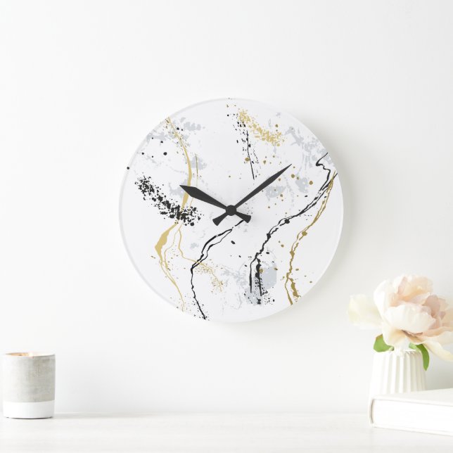 Horloge murale aspect marbre (Maison)