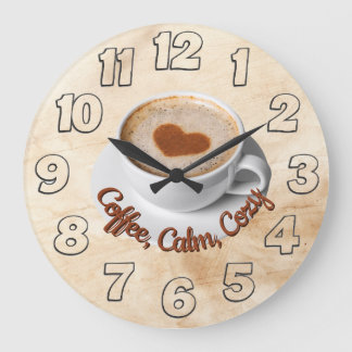Horloge murale au design café, calme et cosy