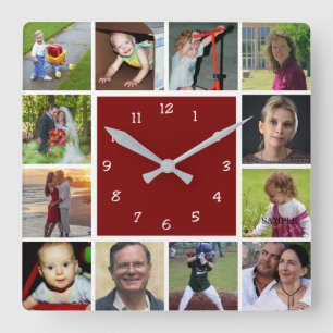 Horloge murale avec 12 photos personnelles