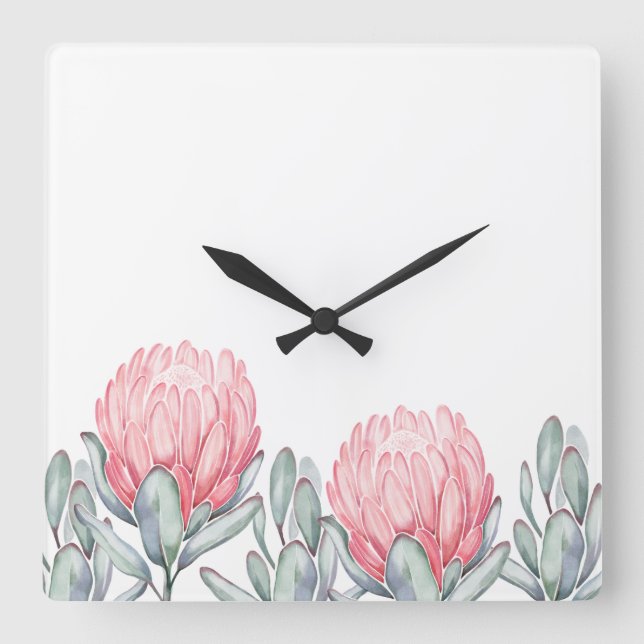 Horloge murale avec des fleurs charmantes et délic (Recto)