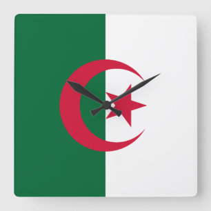 Horloge murale avec drapeau d'Algérie