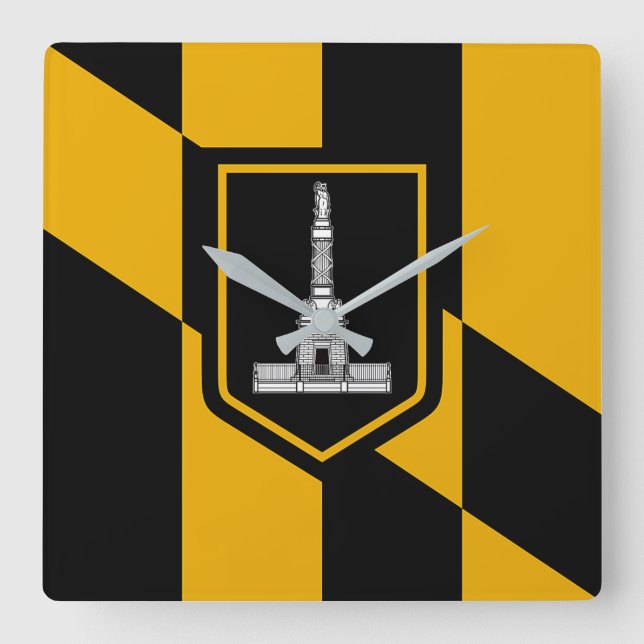 Horloge murale avec Drapeau de Baltimore City, USA (Recto)