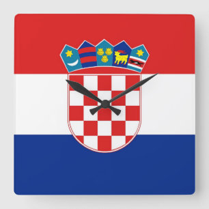 Horloge murale avec drapeau de Croatie