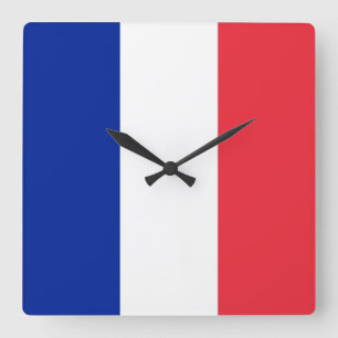 Horloge murale avec drapeau de la France