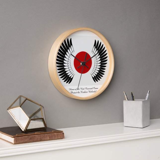 Horloge murale avec drapeau de la grue à couronne  (Bureau)