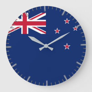 Horloge murale avec drapeau de la Nouvelle-Zélande