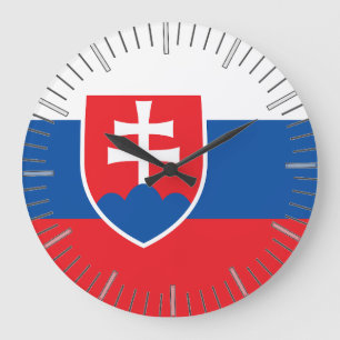 Horloge murale avec drapeau de la Slovaquie