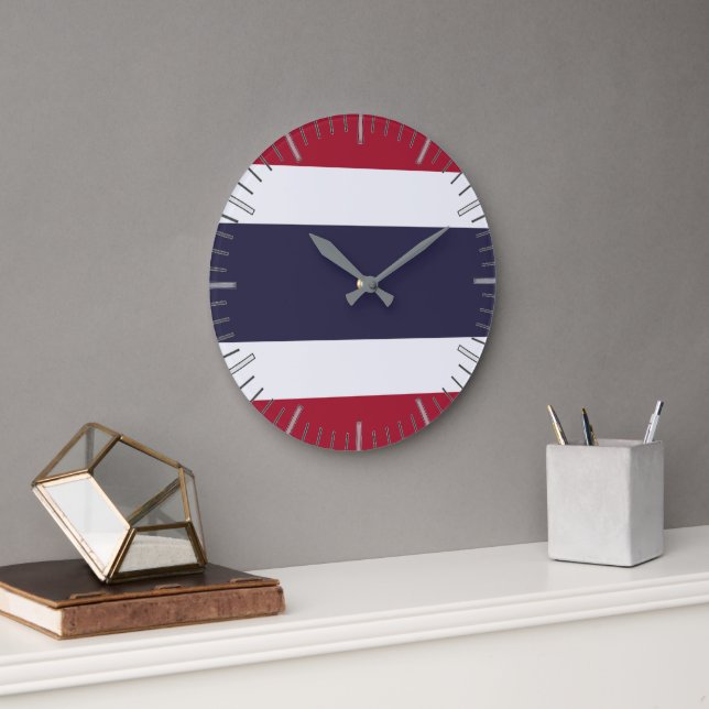 Horloge murale avec drapeau de la Thaïlande (Bureau)
