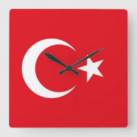 Horloge murale avec drapeau de la Turquie