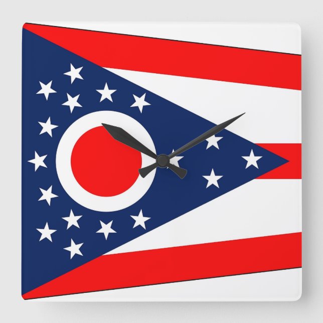 Horloge murale avec drapeau de l'Ohio, États-Unis (Recto)