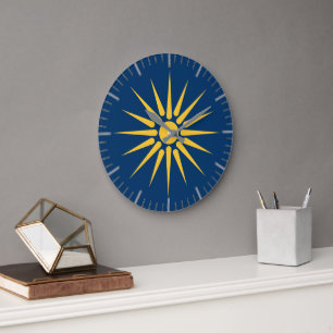 Horloge murale avec drapeau de Macédoine, Grèce