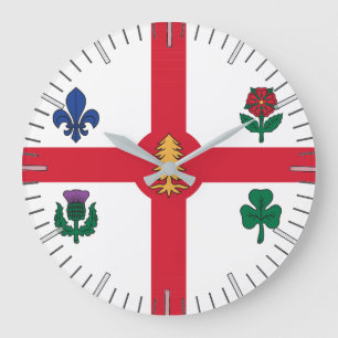 Horloge murale avec drapeau de Montréal, Canada