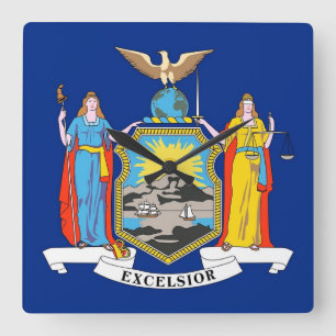 Horloge murale avec Drapeau de New York, USA