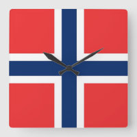 Horloge murale avec Drapeau de Norvège