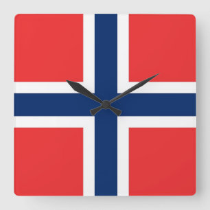 Horloge murale avec Drapeau de Norvège