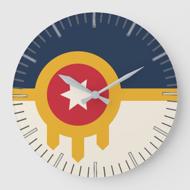 Horloge murale avec drapeau de Tulsa, Oklahoma (Recto)
