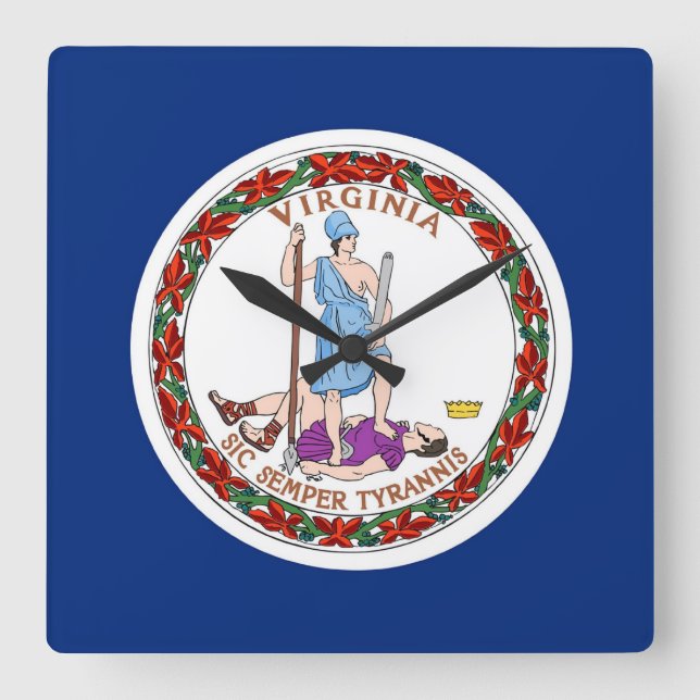 Horloge murale avec Drapeau de Virginie, USA (Recto)