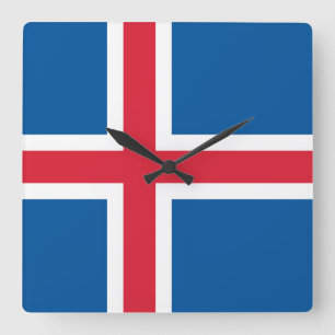 Horloge murale avec drapeau d'Islande