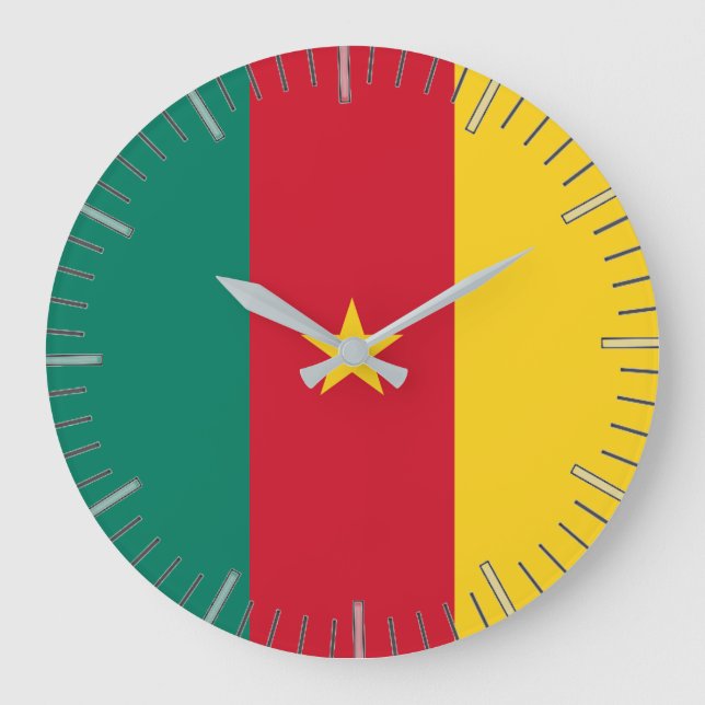 Horloge murale avec drapeau du Cameroun (Recto)