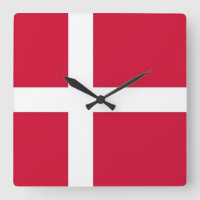 Horloge murale avec drapeau du Danemark