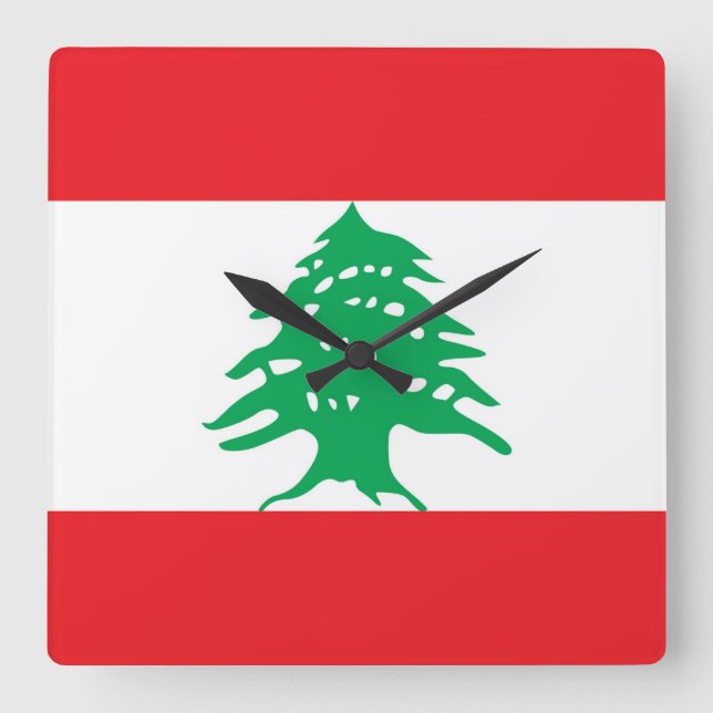 Horloge murale avec drapeau du Liban (Recto)