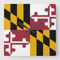 Horloge murale avec drapeau du Maryland, États-Uni