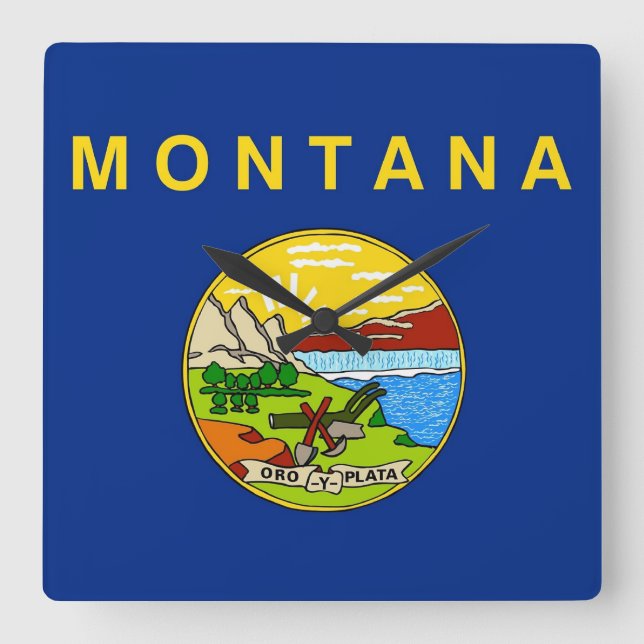 Horloge murale avec drapeau du Montana, États-Unis (Recto)