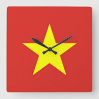 Horloge murale avec drapeau du Vietnam