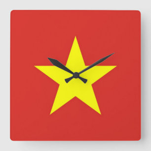 Horloge murale avec drapeau du Vietnam
