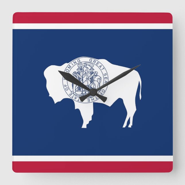 Horloge murale avec drapeau du Wyoming, États-Unis (Recto)