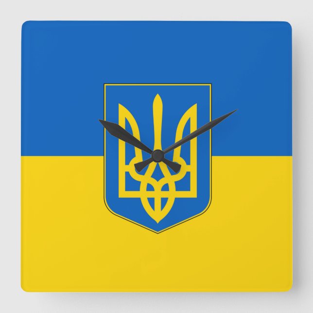 Horloge murale avec drapeau d'Ukraine (Recto)