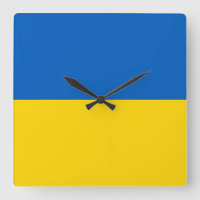 Horloge murale avec drapeau d'Ukraine