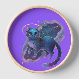 Horloge murale avec illustration de chat mignon