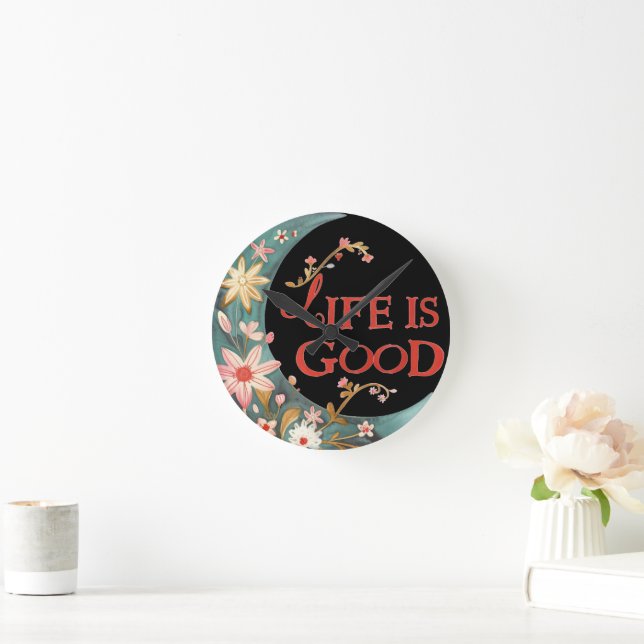Horloge murale avec la vie est un bon texte. (Maison)