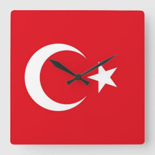 Horloge murale avec le drapeau de la Turquie