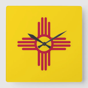 Horloge murale avec le drapeau du Nouveau Mexique,