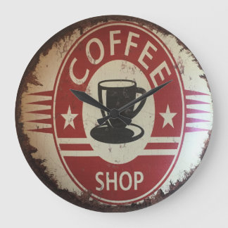 Horloge murale avec panneau du café avec rouge, no