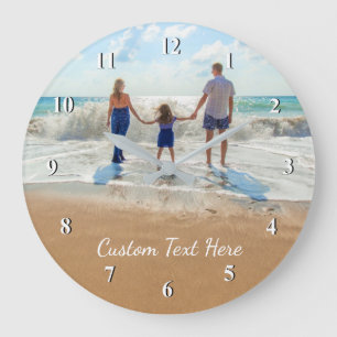Horloge murale avec texte et photo personnalisée V