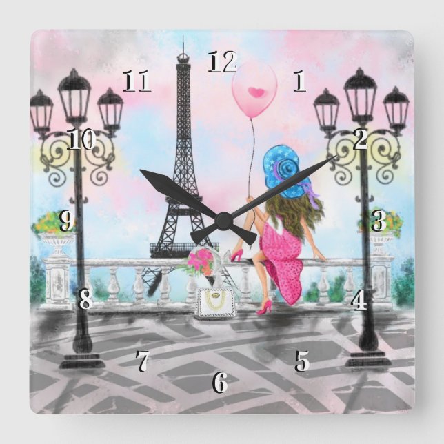 Horloge murale avec tour Eiffel (Recto)