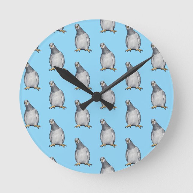 Horloge murale avec un doux motif de pigeon (Recto)