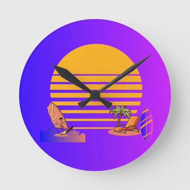 Horloge murale avec Vibes de plage et soleil (Recto)