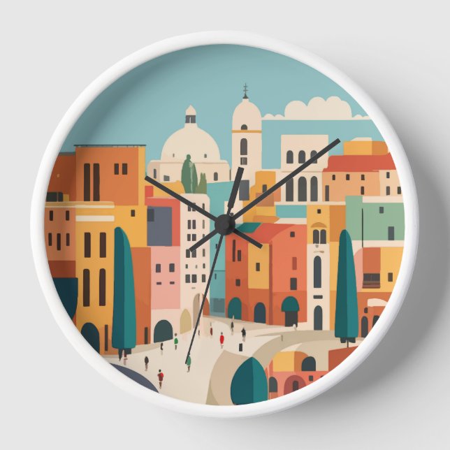 Horloge murale avec ville latine (Recto)