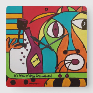 Horloge murale avec vin O'clock Art