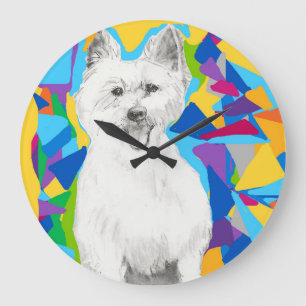 Horloge murale avec Westie
