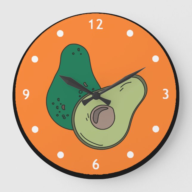 Horloge murale Avocado découpée (Recto)